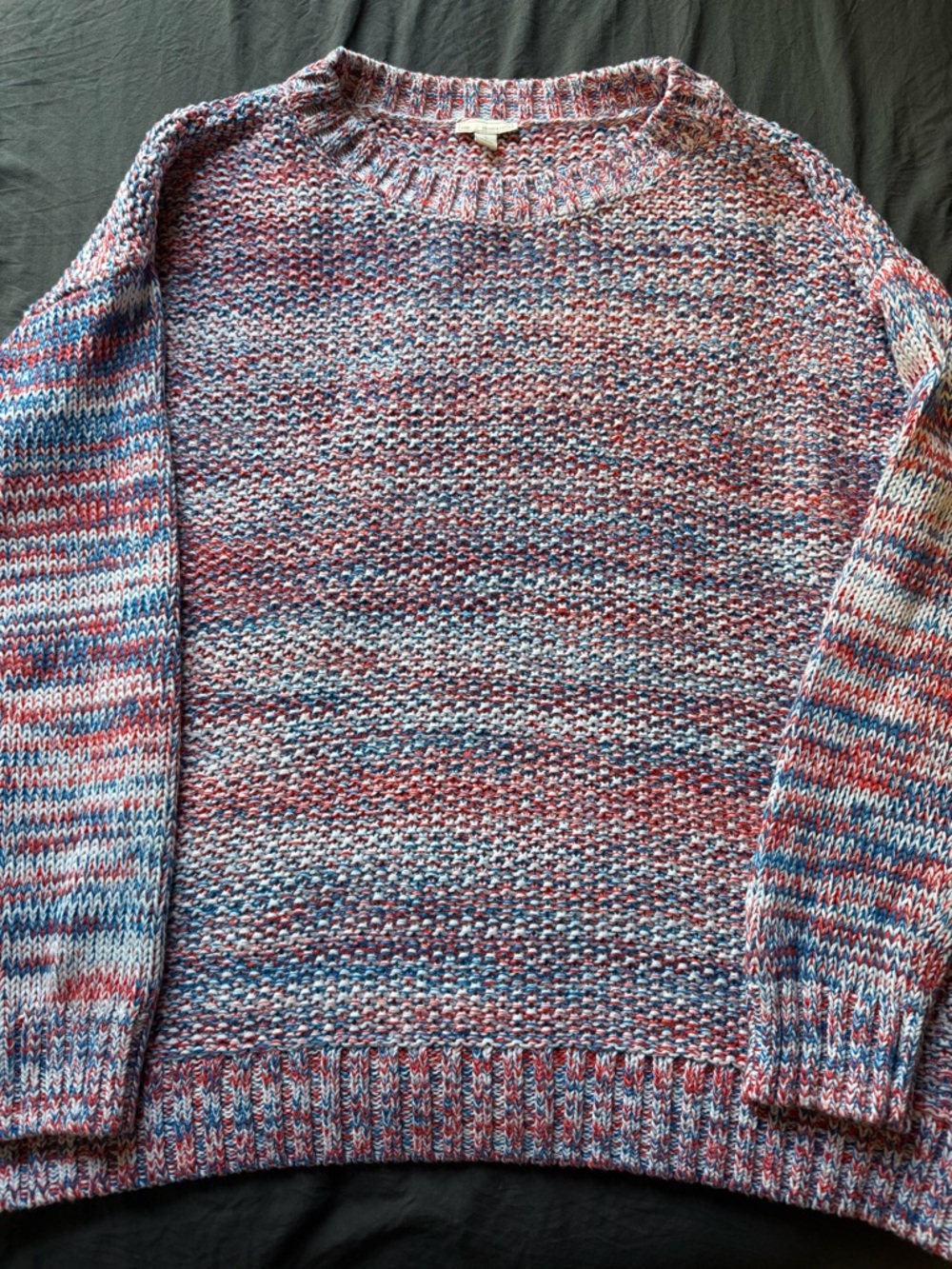 GAP Multicolor Marled Crewneck Sweater - Blue, Red, White